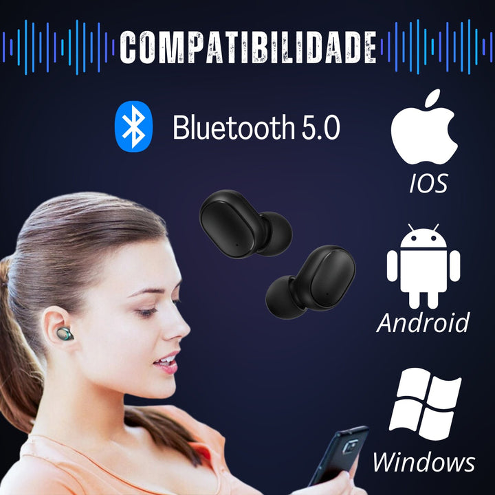 Fones de Ouvido Bluetooth 5.0